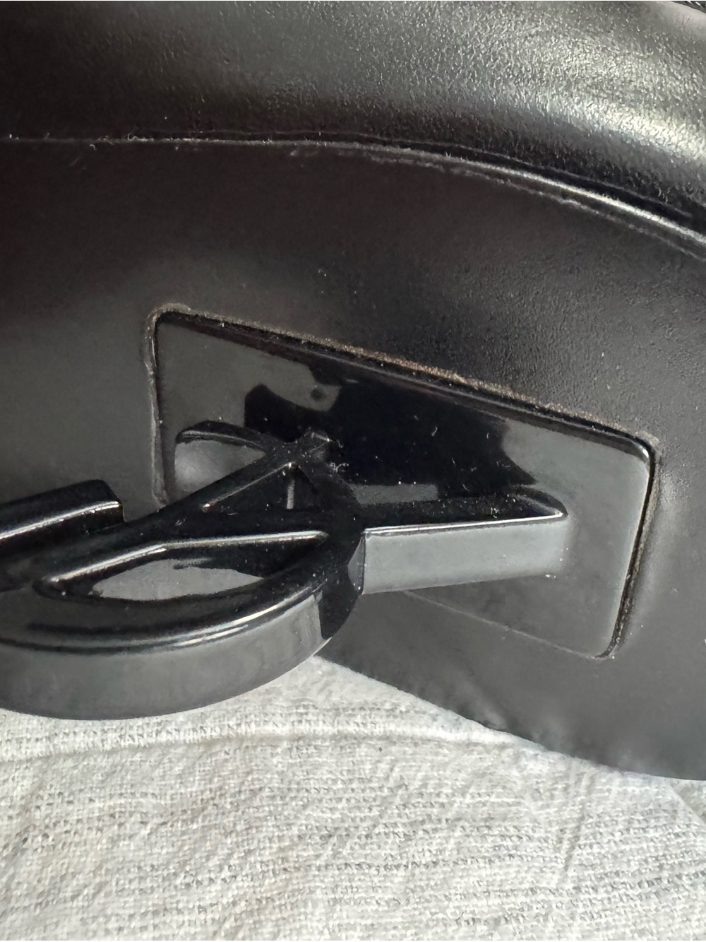 Saint Laurent Black Leather Ankle Boot with Logo Sculptural Heel - Picture 9 of 13